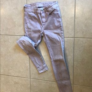Hi-rise blush colored jeggings
